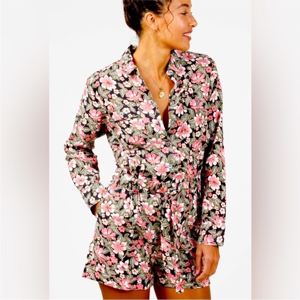 Outerknown SEA Small Hawaiian Floral Print organic Romper Size Small Jumpsuit